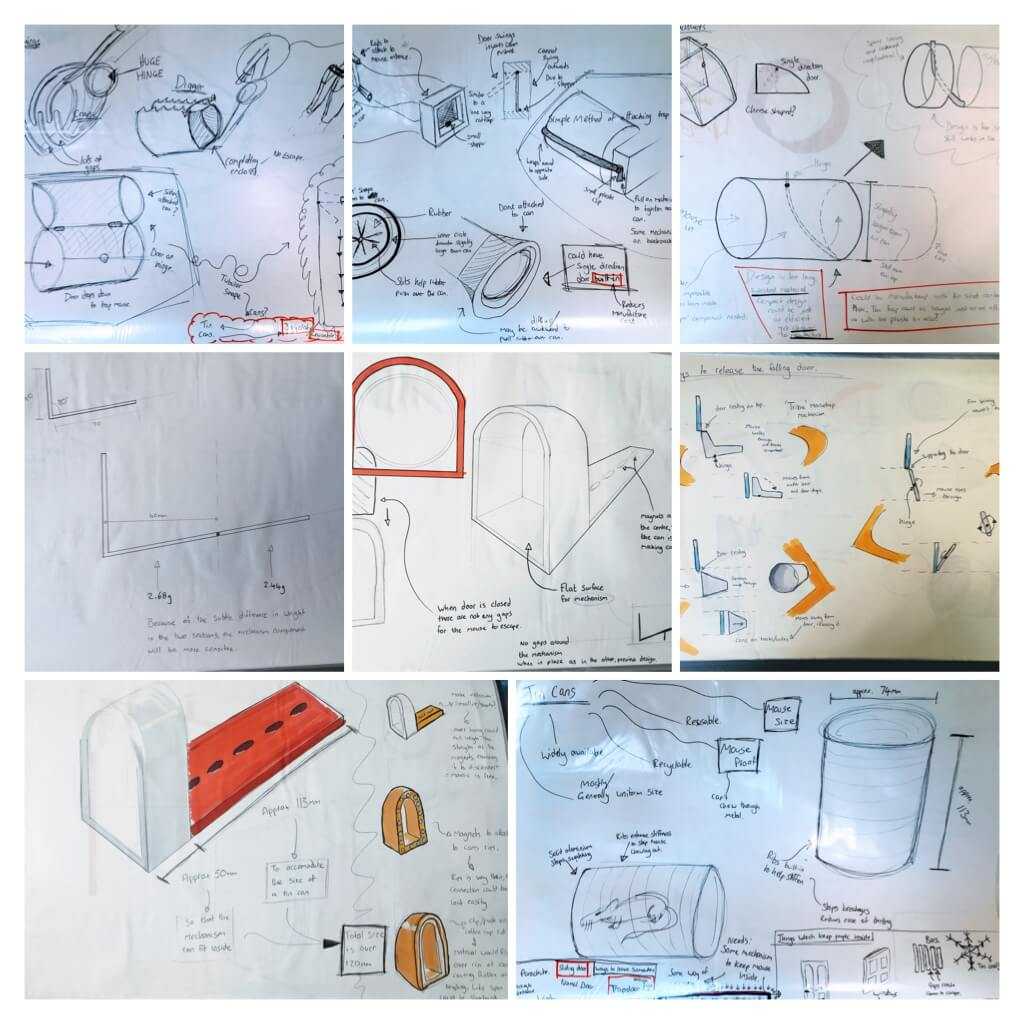 Various development and experimentation sketches - not presentation sketches